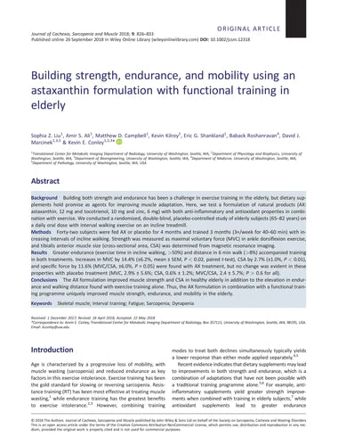 Building strength, endurance, and mobility using an astaxanthin formulation with functional training in elderly