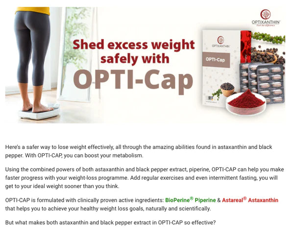Shed excess weight safely with OPTI-CAP
