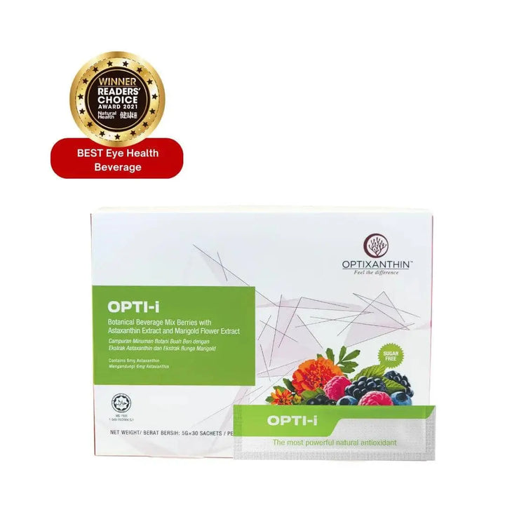 Optixanthin Opti-I antioxidant daily health sachet for eye health – 30 sachets box
